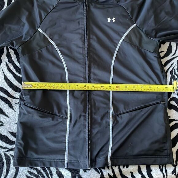 Under armour black mesh interior long sleeve track suit jogger jacket sweater - Picture 15 of 16